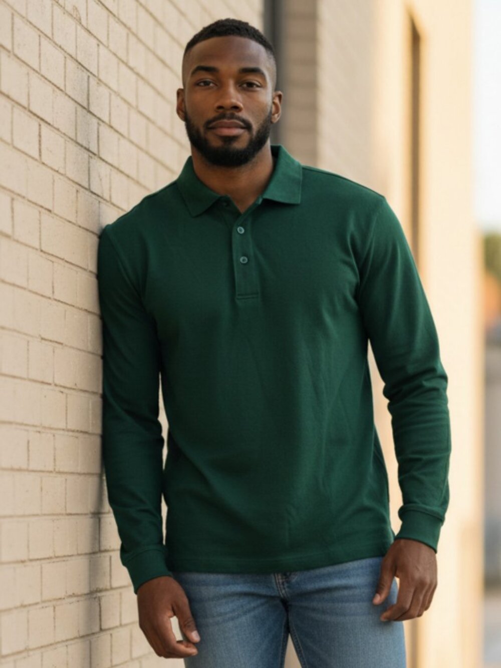 EDWARD'S Men's Long Sleeve Polo Shirt